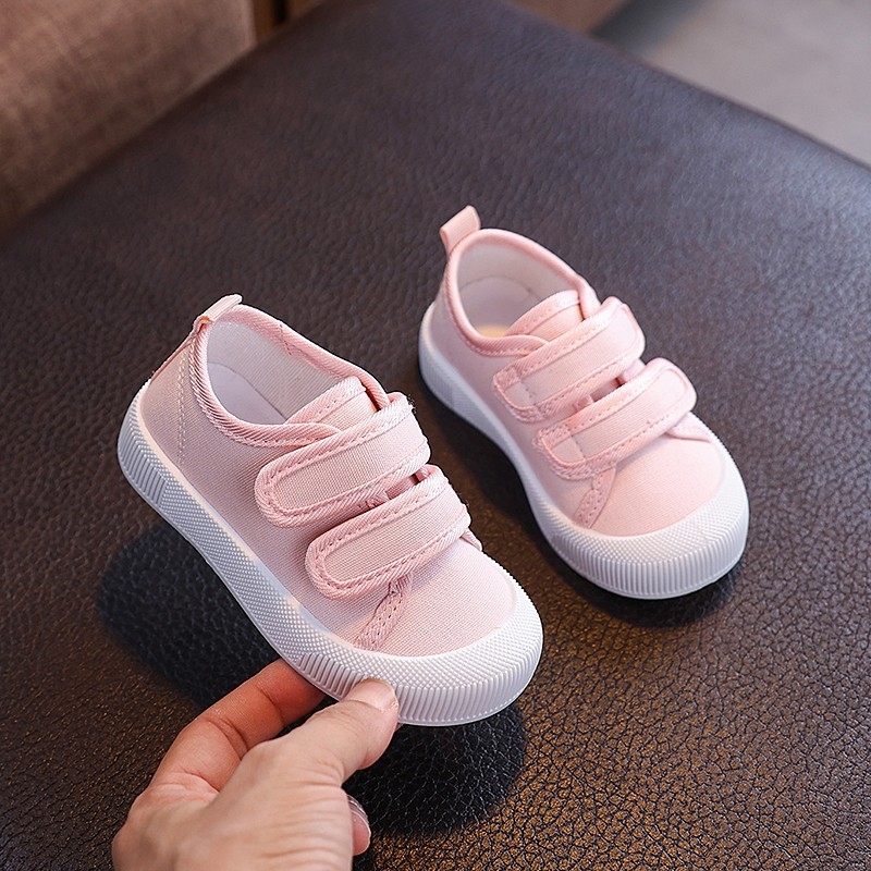 Dječje platnene slip-on tenisice s Velcro zatvaračem, gumena potplata, niski gornji dio, za proljeće i jesen