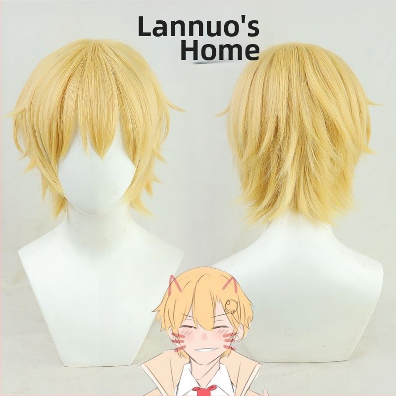 Watson Amelia Vtuber cosplay paróka, hőálló magas hőmérsékletű szál, középhosszú, nem alkalmas forró színfestéshez