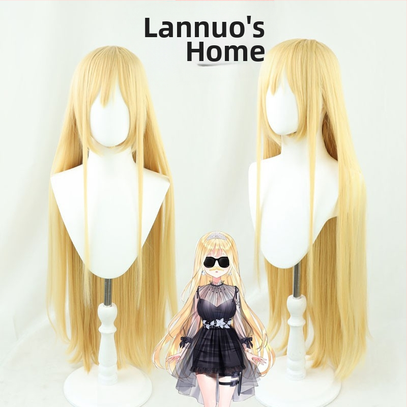 Watson Amelia Vtuber cosplay paróka, hőálló magas hőmérsékletű szál, középhosszú, nem alkalmas forró színfestéshez