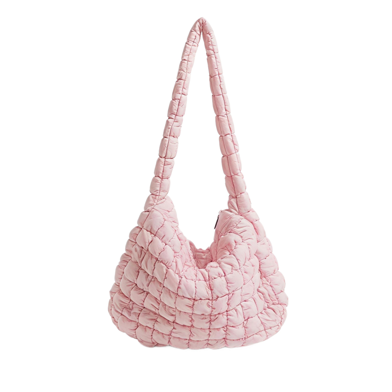 Crossbody torba od meke PU kože s oblacnom plisiranom teksturom, zatvarač, skrivene džep, oblik dumpling