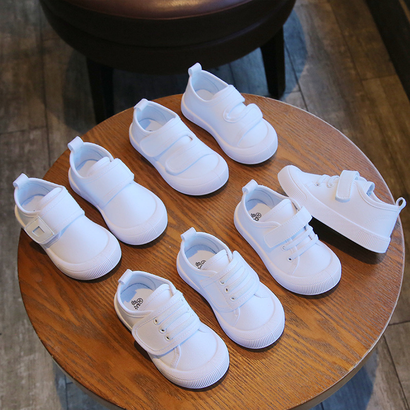 Pantofi de copii din pânză cu Velcro, respirabili, antiderapanti, talpă joasă, unisex, pentru copii 1–12 ani