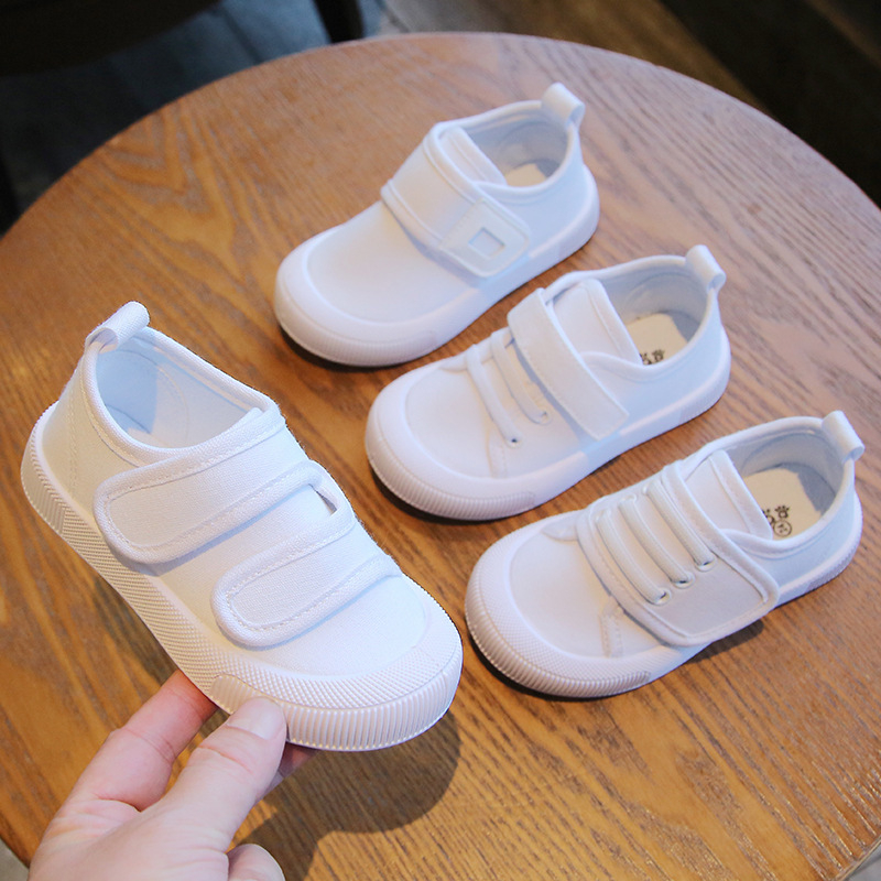 Pantofi de copii din pânză cu Velcro, respirabili, antiderapanti, talpă joasă, unisex, pentru copii 1–12 ani