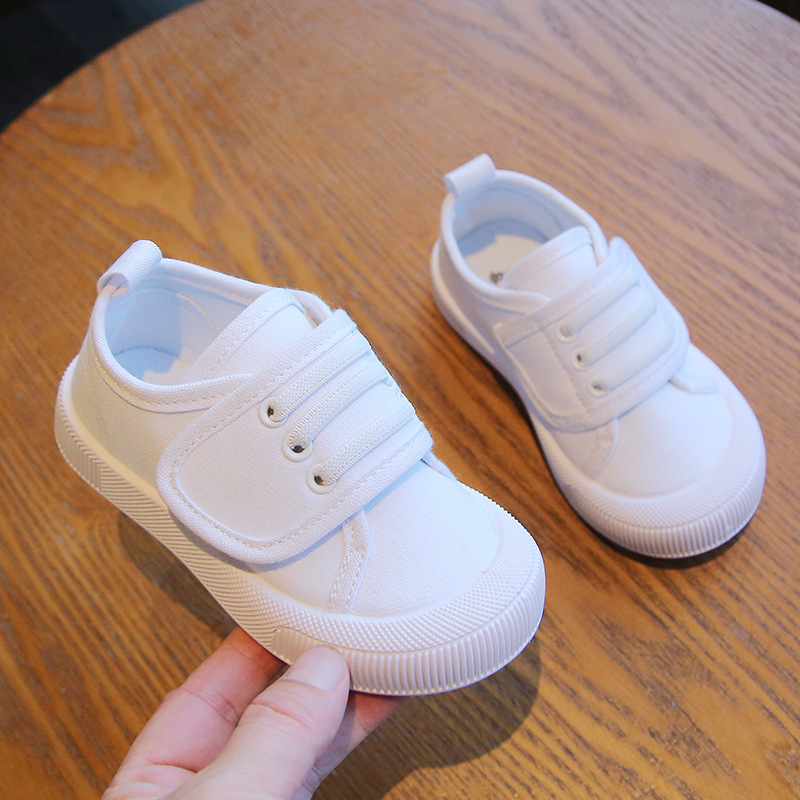 Pantofi de copii din pânză cu Velcro, respirabili, antiderapanti, talpă joasă, unisex, pentru copii 1–12 ani