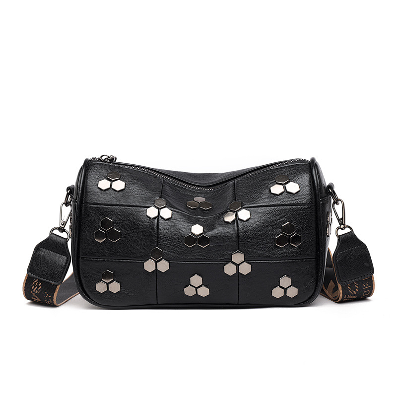 Geantă crossbody tip pernă din țesătură de înaltă calitate, închidere cu fermoar, buzunare interne pentru telefon și documente, căptușeală poliester