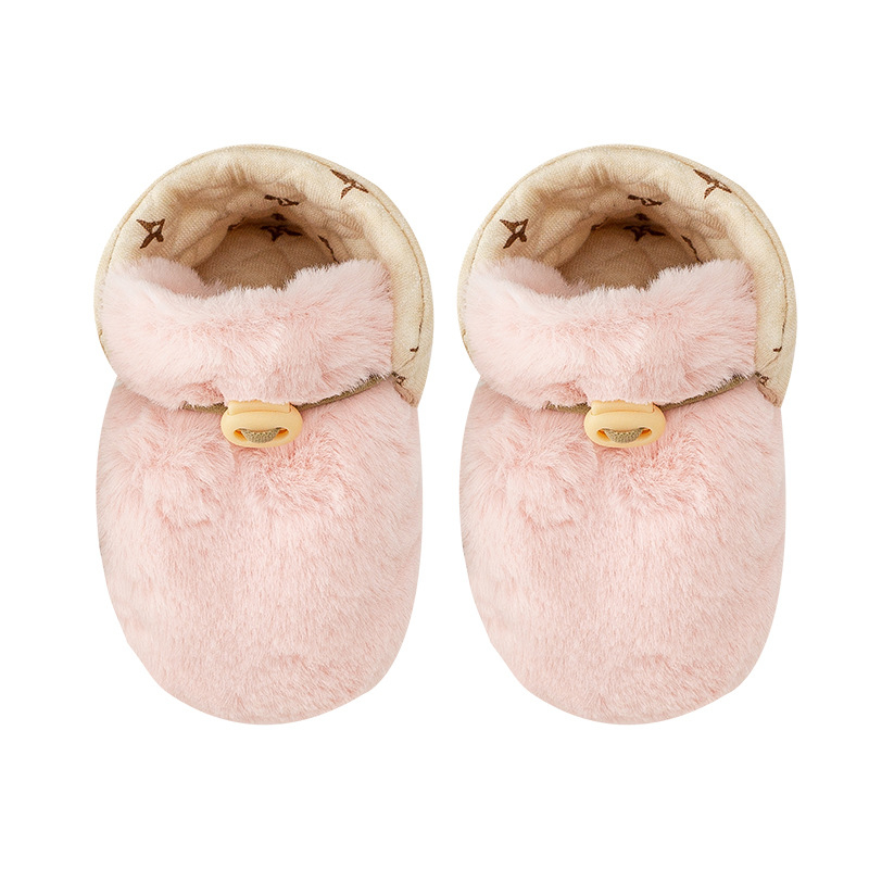 Новородени чорапки-ботушки с подплата от флис, дебели, мека антихлъзгаща подметка за зима