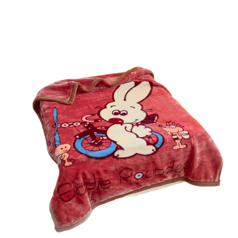 Raschel pliš deka, crtani uzorak, za sve sezone, za uzrast 1–12 godina, težina 1500–2000 g, fakultetski stil