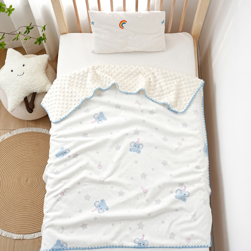 Dječja deka od mliječnog velura, debela i mekana (mliječna velur; 500-800 g; novorođenčad; sve sezone; prilagodljivo)