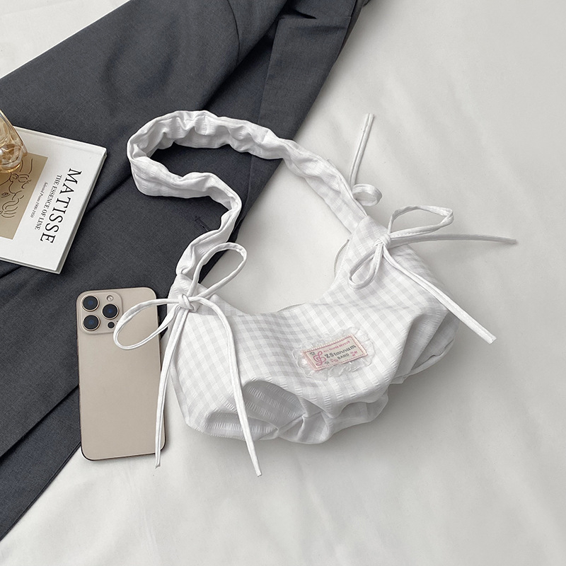 Torba za ramena, svjež i sladak stil, dumpling oblik, s jednim remenom, Oxford materijal, zatvarač, unutarnja pretinica za telefon
