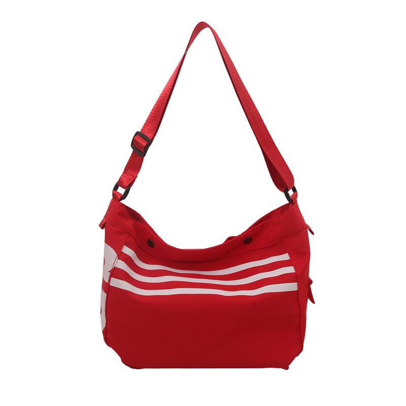 Ženska crossbody torbica od Oxford platna s motivom slova, lagana, horizontalno kvadratnog oblika, zatvaranje na zip, laminirani unutarnji džep