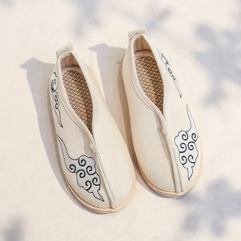 Pantofi pentru băieți în stil Hanfu, stil etnic, partea superioară din pânză, căptușeală din bumbac, branț din pânză, talpă din cauciuc