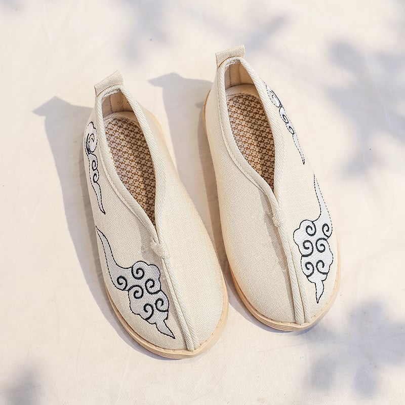 Pantofi pentru băieți în stil Hanfu, stil etnic, partea superioară din pânză, căptușeală din bumbac, branț din pânză, talpă din cauciuc