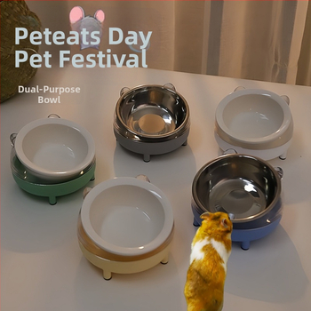 Είδη Διατροφής για Κατοικίδια — κεραμικό μπολ φαγητού κατά της ανατροπής για χάμστερ και τροφοδότης από ανοξείδωτο χάλυβα για μικρά ζώα