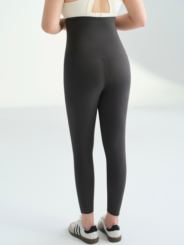 Colanți talie înaltă pentru modelare talie, pantaloni lungi de yoga de toamnă, amestec nylon-spandex, 80–90% nylon, înaltă elasticitate, croială strânsă