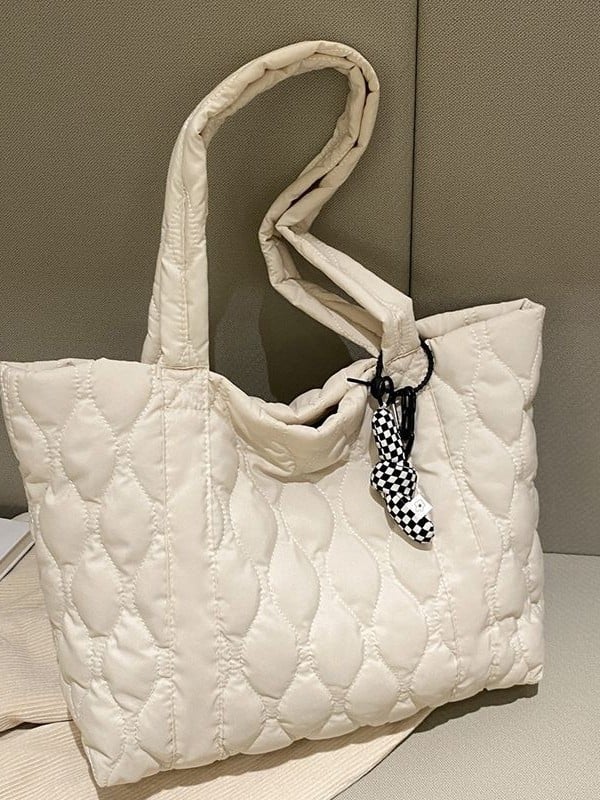 Torba tote od Oxford materijala, gradski minimalistički stil, horizontalni kvadratni oblik, zatvaranje sa zatvaračem, unutarnja pretinica za telefon i laminirana pretinica sa zatvaračem, dvostruke naramenice