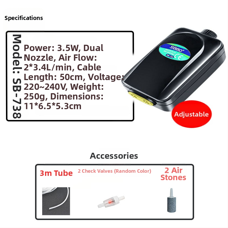 Songbao akváriumi oxigénpumpa, dugaszolható, otthoni használatra (Brand: Songbao; Import: No; Market: Other)