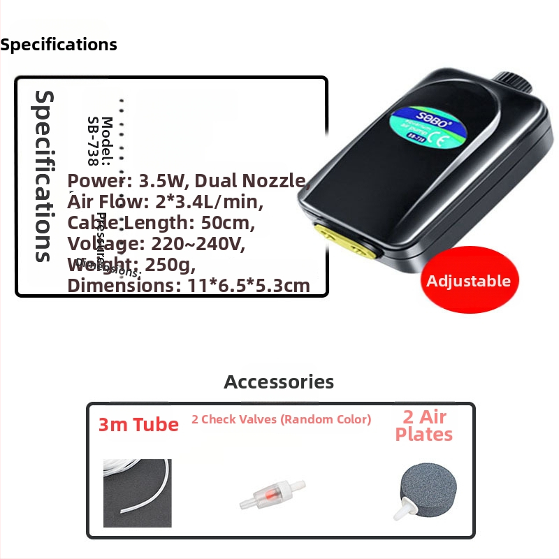 Songbao akváriumi oxigénpumpa, dugaszolható, otthoni használatra (Brand: Songbao; Import: No; Market: Other)