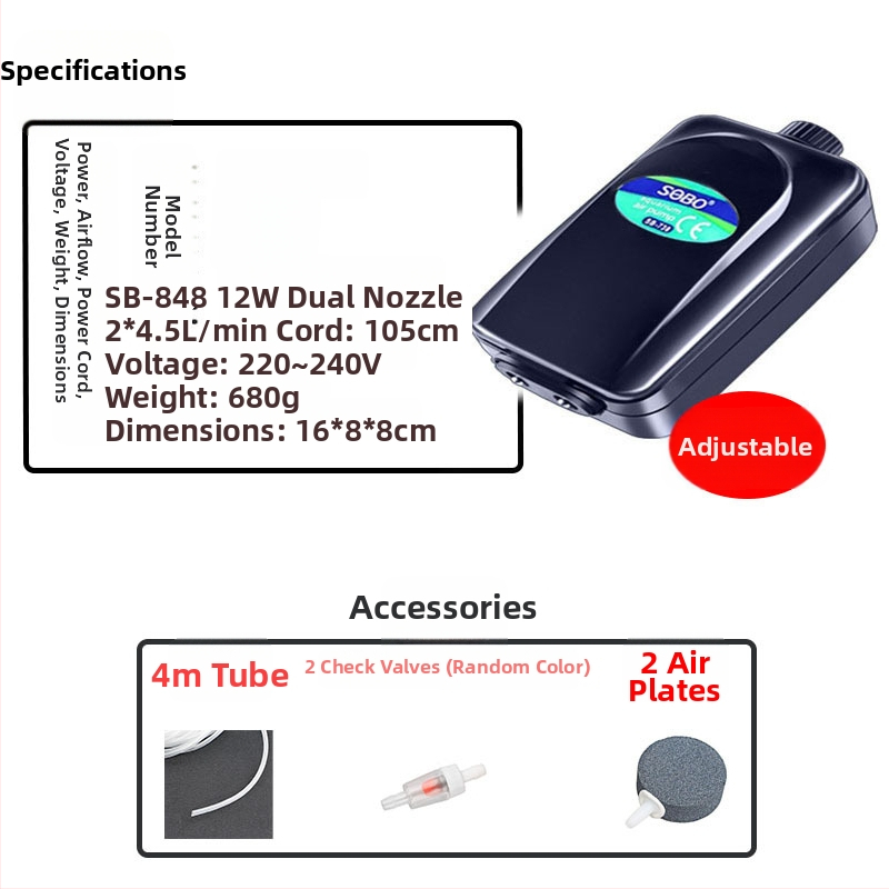 Songbao akváriumi oxigénpumpa, dugaszolható, otthoni használatra (Brand: Songbao; Import: No; Market: Other)