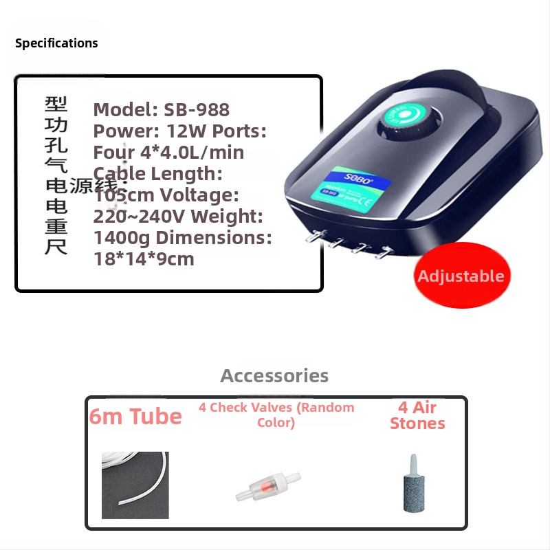 Songbao akváriumi oxigénpumpa, dugaszolható, otthoni használatra (Brand: Songbao; Import: No; Market: Other)