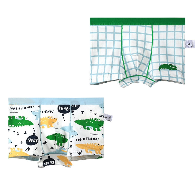 Boxeri din bumbac pentru băieți, cu imprimeu desen animat – lenjerie de vară moale, 95% bumbac, pentru 3–8 ani