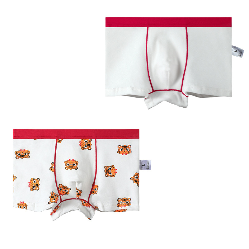 Boxeri din bumbac pentru băieți, cu imprimeu desen animat – lenjerie de vară moale, 95% bumbac, pentru 3–8 ani