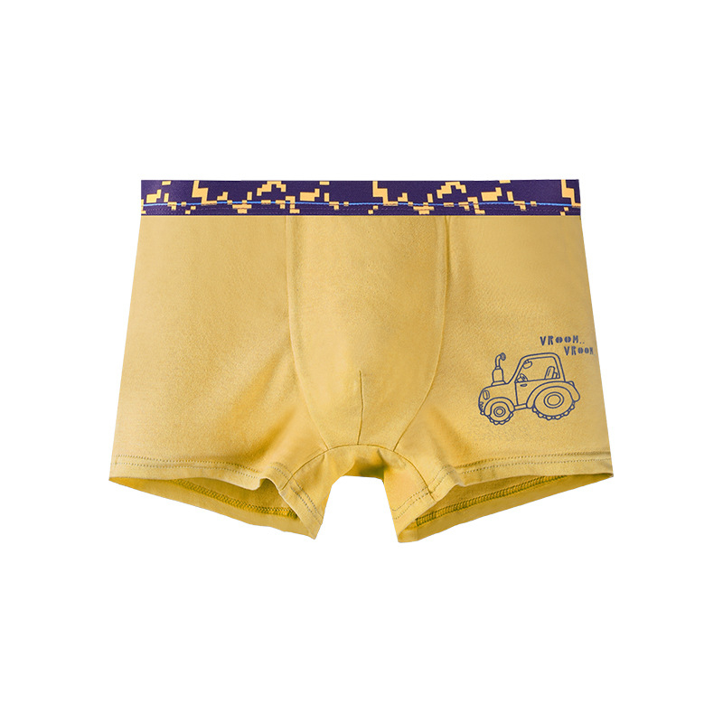 Boxeri din bumbac pentru băieți, cu imprimeu desen animat – lenjerie de vară moale, 95% bumbac, pentru 3–8 ani