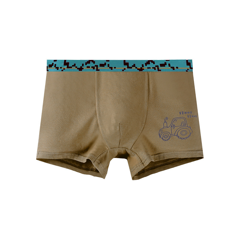 Boxeri din bumbac pentru băieți, cu imprimeu desen animat – lenjerie de vară moale, 95% bumbac, pentru 3–8 ani