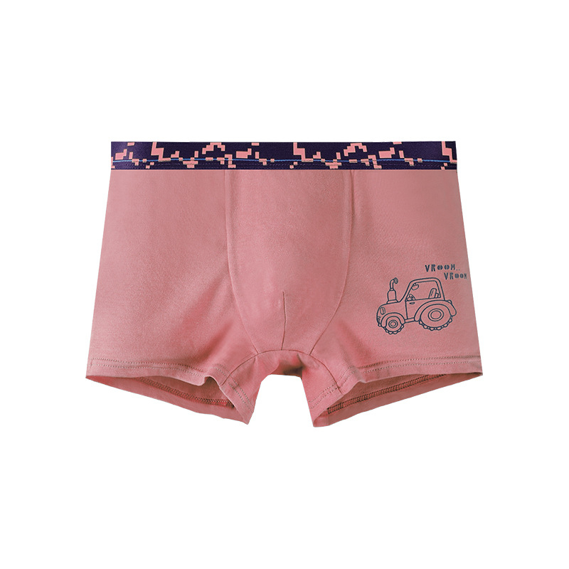 Boxeri din bumbac pentru băieți, cu imprimeu desen animat – lenjerie de vară moale, 95% bumbac, pentru 3–8 ani