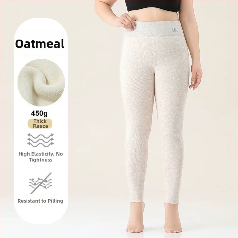 Κολάν για γυναίκες από βαμβάκι με φλις επένδυση, ριγέ σχέδιο, υψηλής μέσης, πλήρους μήκους, βαμβάκι-ελαστάν ύφασμα