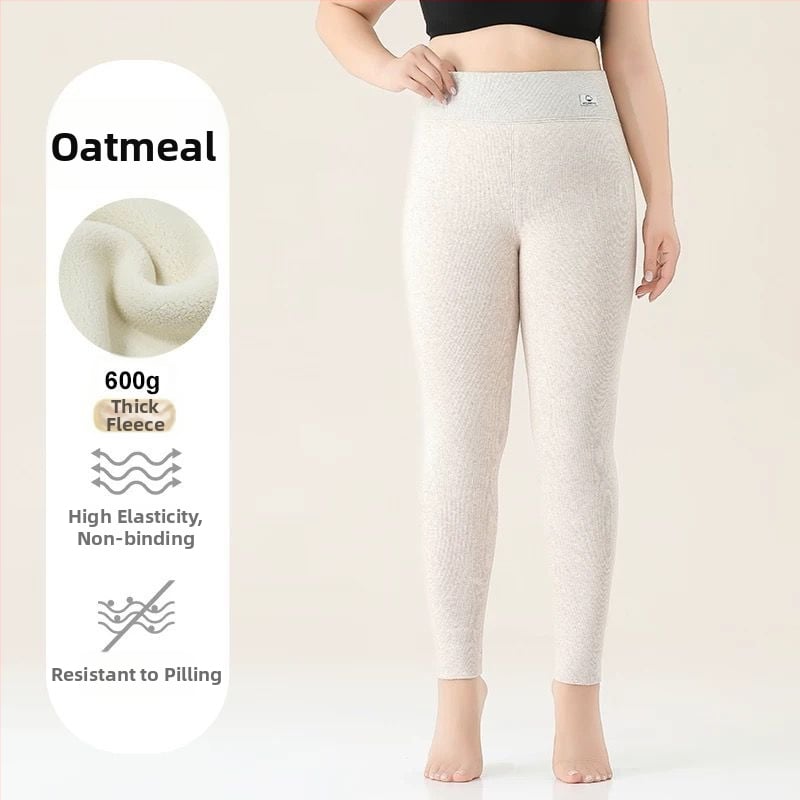 Κολάν για γυναίκες από βαμβάκι με φλις επένδυση, ριγέ σχέδιο, υψηλής μέσης, πλήρους μήκους, βαμβάκι-ελαστάν ύφασμα