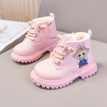 Ghete Martin unisex cu căptușeală caldă din fleece, fermoar lateral, talpă din cauciuc, înălțime joasă a gleznei, model de iarnă 2025