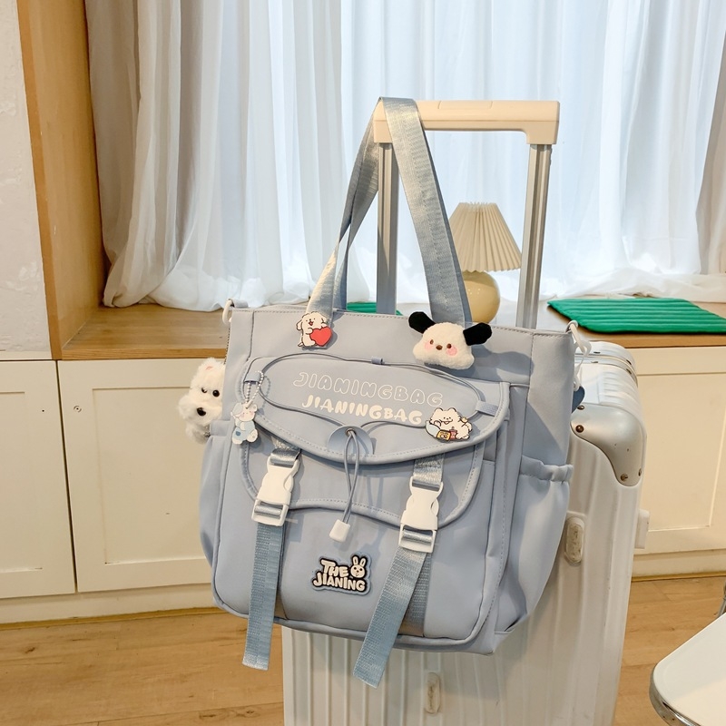 Unisex nylon ruksak za školu, prozračan komfor, gradski jednostavan stil, jednobojni uzorak, zakrivljene naramenice