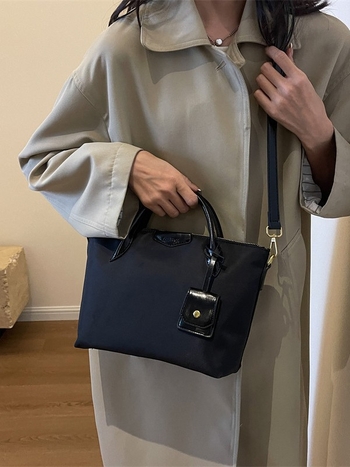 JUNXINGDA Oxford tkanina tote torba – ulični stil, zatvarač, poliester podstava, horizontalno kvadratni oblik, 3D vanjski dizajn
