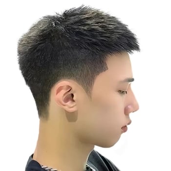 Perucă pentru bărbați – păr natural, fără cusături, aspect natural, acoperire a vârfului, respirabilă pentru vară, poate fi vopsită sau îndreptată.