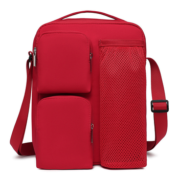 HDWISS crossbody torba s više džepova, poliester, zatvaranje na zip, vodoravni kvadratni oblik, laminirano unutarnje