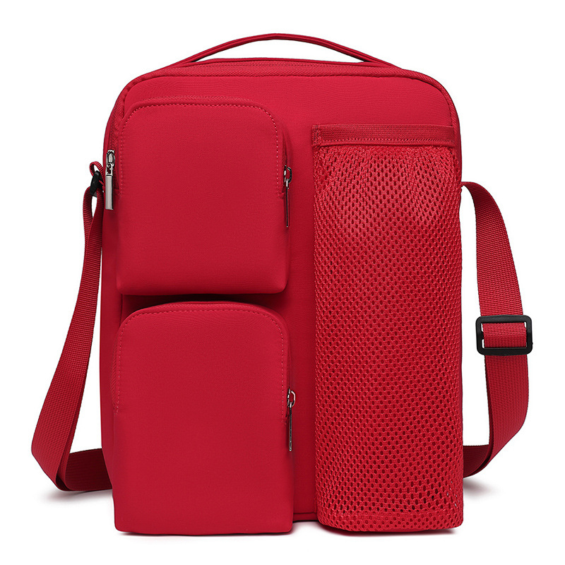 HDWISS crossbody torba s više džepova, poliester, zatvaranje na zip, vodoravni kvadratni oblik, laminirano unutarnje