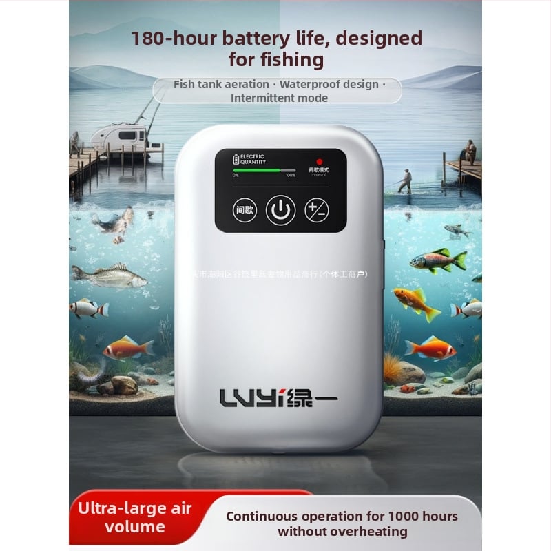 Kis, újratölthető oxigénpumpa horgászathoz és otthoni akváriumhoz, kültéri ultra-halk aerátor