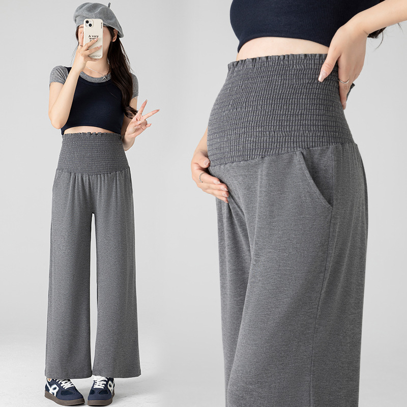 Παντελόνια εγκυμοσύνης με φαρδιά γραμμή - Υποστήριξη κοιλιάς, 95% βισκόζη, Μέτριο πάχος, Υψηλή ελαστικότητα