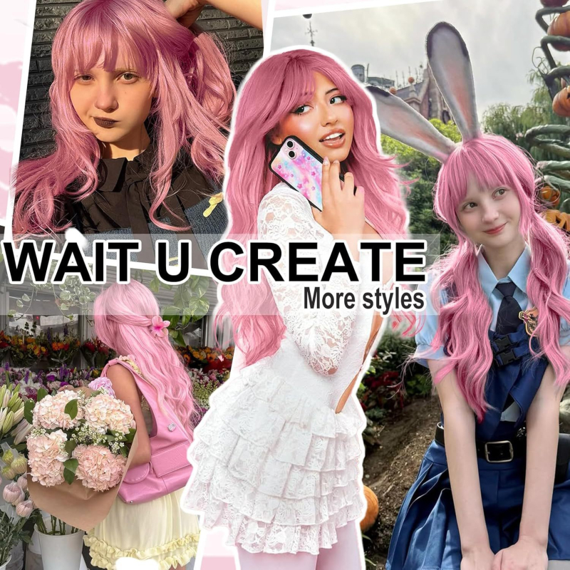 Hölgyeknek szóló hosszú, göndör paróka Qi frufruval, hőálló szálakból, mechanikus feldolgozás, modell 25003