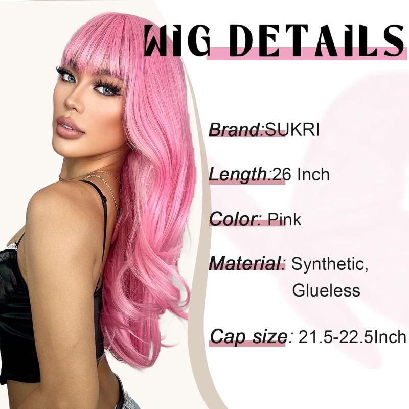 Hölgyeknek szóló hosszú, göndör paróka Qi frufruval, hőálló szálakból, mechanikus feldolgozás, modell 25003