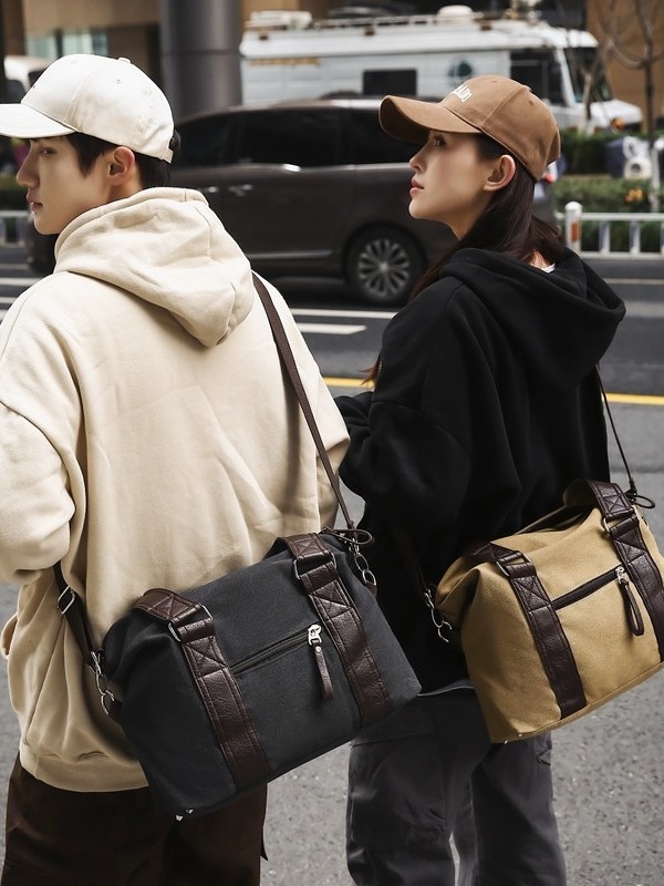Unisex crossbody torba, oprano platno, gradski street style, velika kapaciteta, zatvaranje na zip i skriveni džep na zip