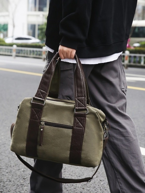 Unisex crossbody torba, oprano platno, gradski street style, velika kapaciteta, zatvaranje na zip i skriveni džep na zip