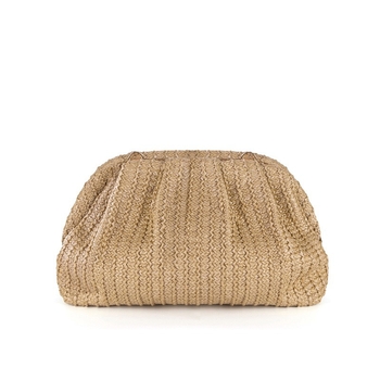 Pletena crossbody torba s dumpling oblikom, zatvaranje klipsom, poliester podstava, Yagrids, ljeto 2025