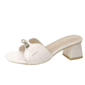 Сандали с един ред, кръгъл нос, горен и вътрешен материал от супер влакна, гумена подметка, стил корейска версия