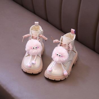 Ghete de iarnă pentru fete, cu fermoar lateral, din piele sintetică, talpă din cauciuc, impermeabile și calde, până la mijlocul gambelor