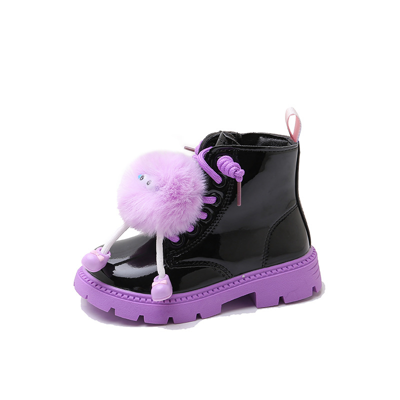 Ghete de iarnă pentru fete, cu fermoar lateral, din piele sintetică, talpă din cauciuc, impermeabile și calde, până la mijlocul gambelor