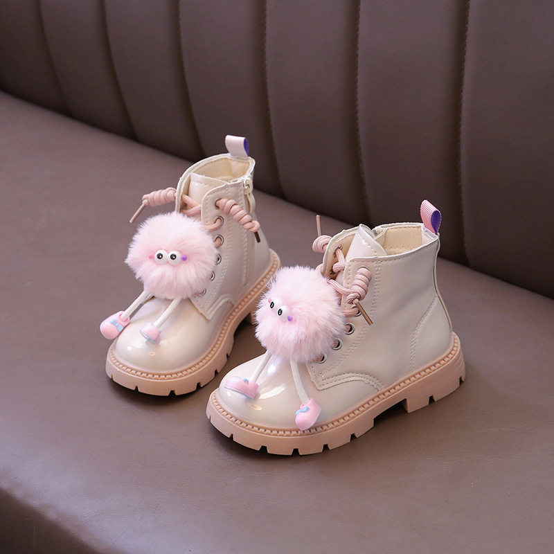 Ghete de iarnă pentru fete, cu fermoar lateral, din piele sintetică, talpă din cauciuc, impermeabile și calde, până la mijlocul gambelor