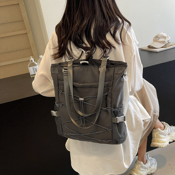 Rucsac feminin cu capacitate mare, material Oxford, buzunare pentru telefon și pentru cardul de identitate, închidere cu fermoar, stil urban