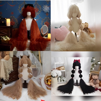 Perucă cu stil natural, păr buclat, model DM23, material păr: fibre rezistente la temperatură, origine Xu Chang