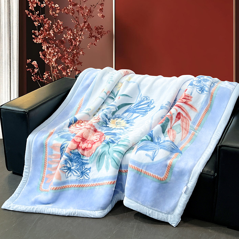 Flanel deka – uzorak biljaka i cvijeća, 300–500 g, za sve sezone, skandinavski stil