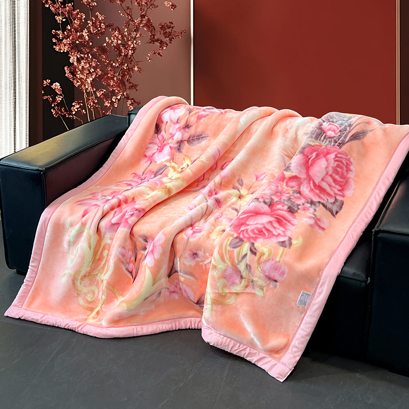 Flanel deka – uzorak biljaka i cvijeća, 300–500 g, za sve sezone, skandinavski stil